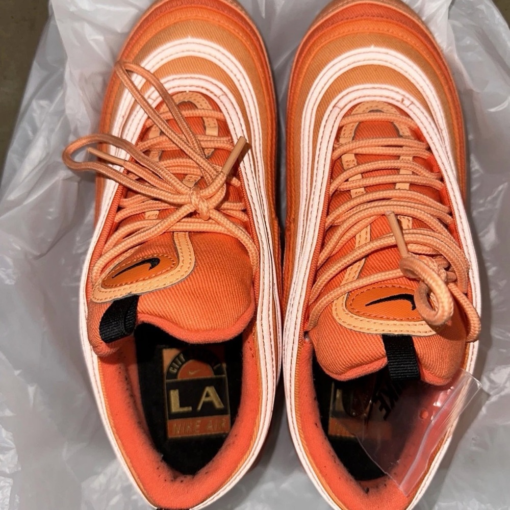 Nike Orange and White Air Max 97 Sneakers